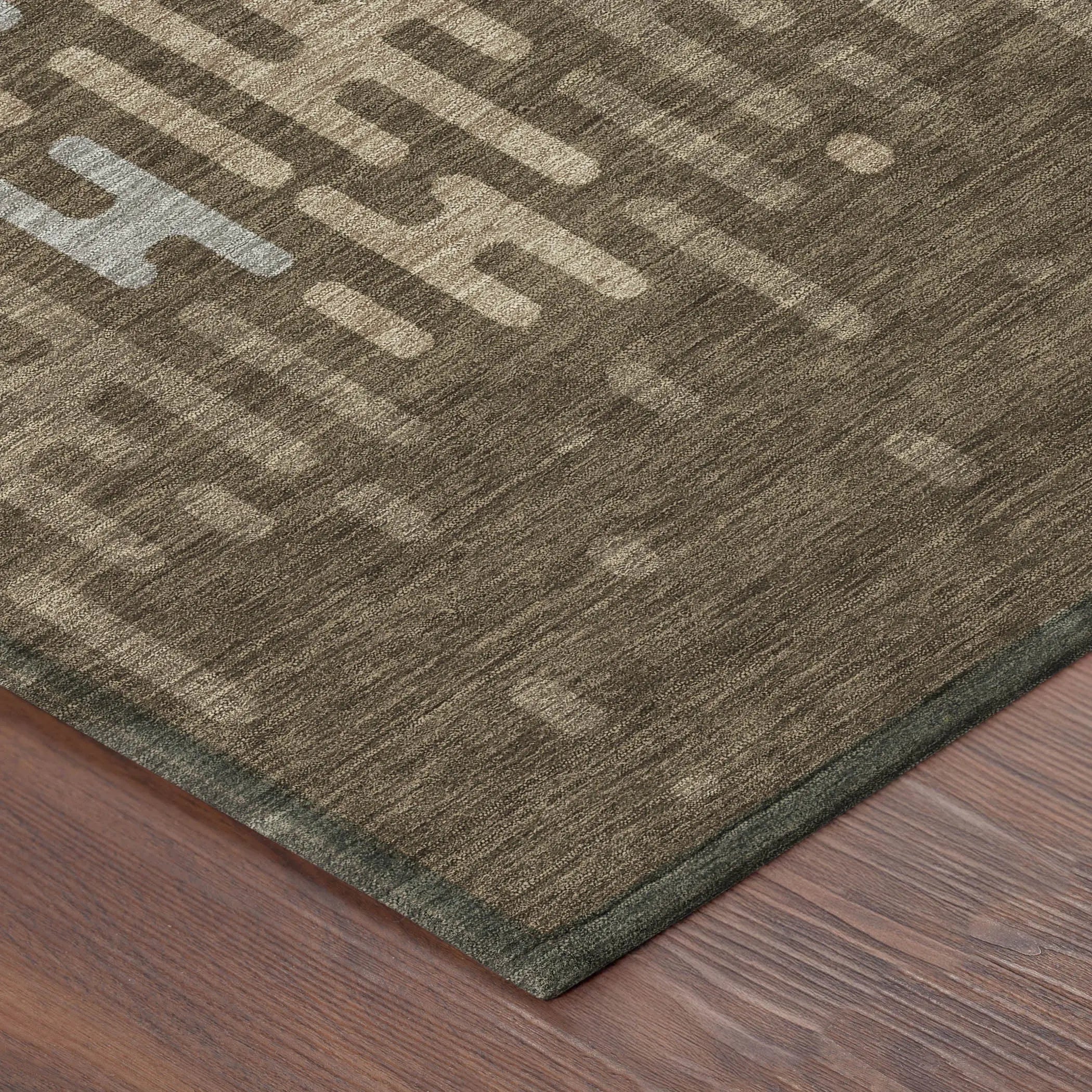 9' X 12' Chocolate And Brown Abstract Washable Indoor Outdoor Area Rug Homeroots Outdoor