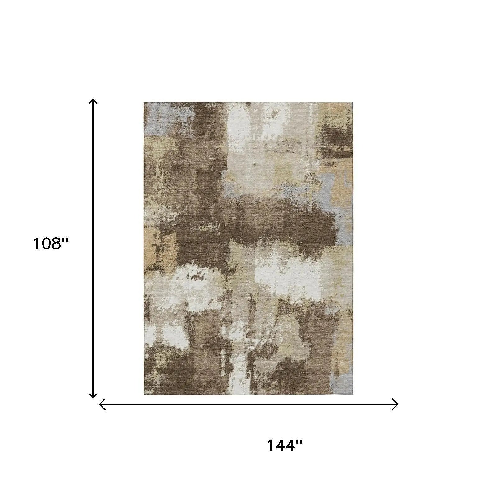 9' X 12' Chocolate And Brown Abstract Washable Indoor Outdoor Area Rug Homeroots Outdoor
