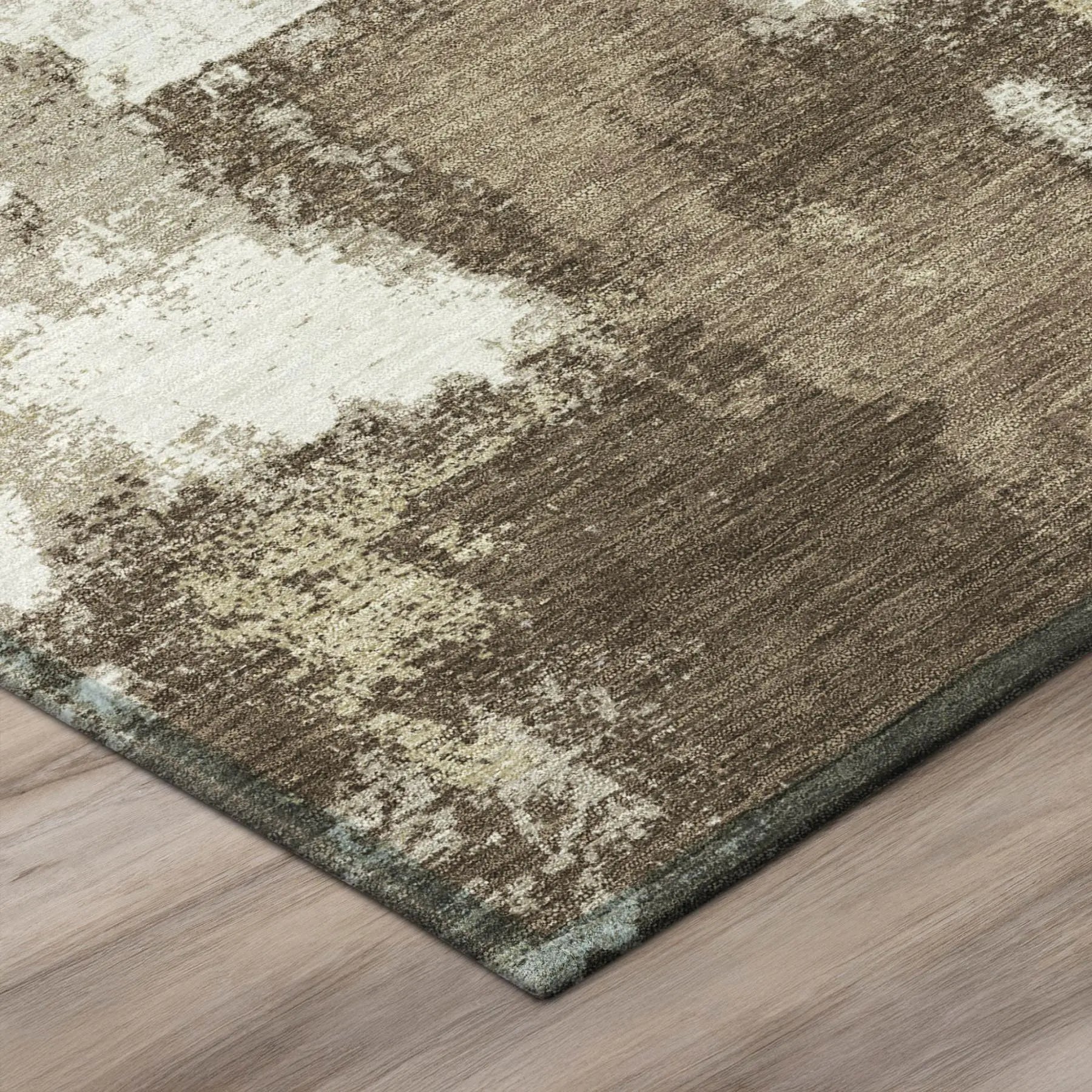 9' X 12' Chocolate And Brown Abstract Washable Indoor Outdoor Area Rug Homeroots Outdoor