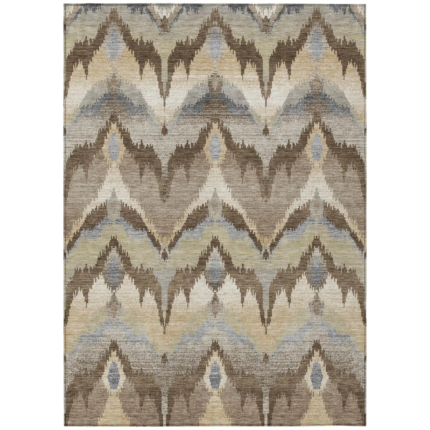 9' X 12' Chocolate And Brown Abstract Washable Indoor Outdoor Area Rug Homeroots Outdoor