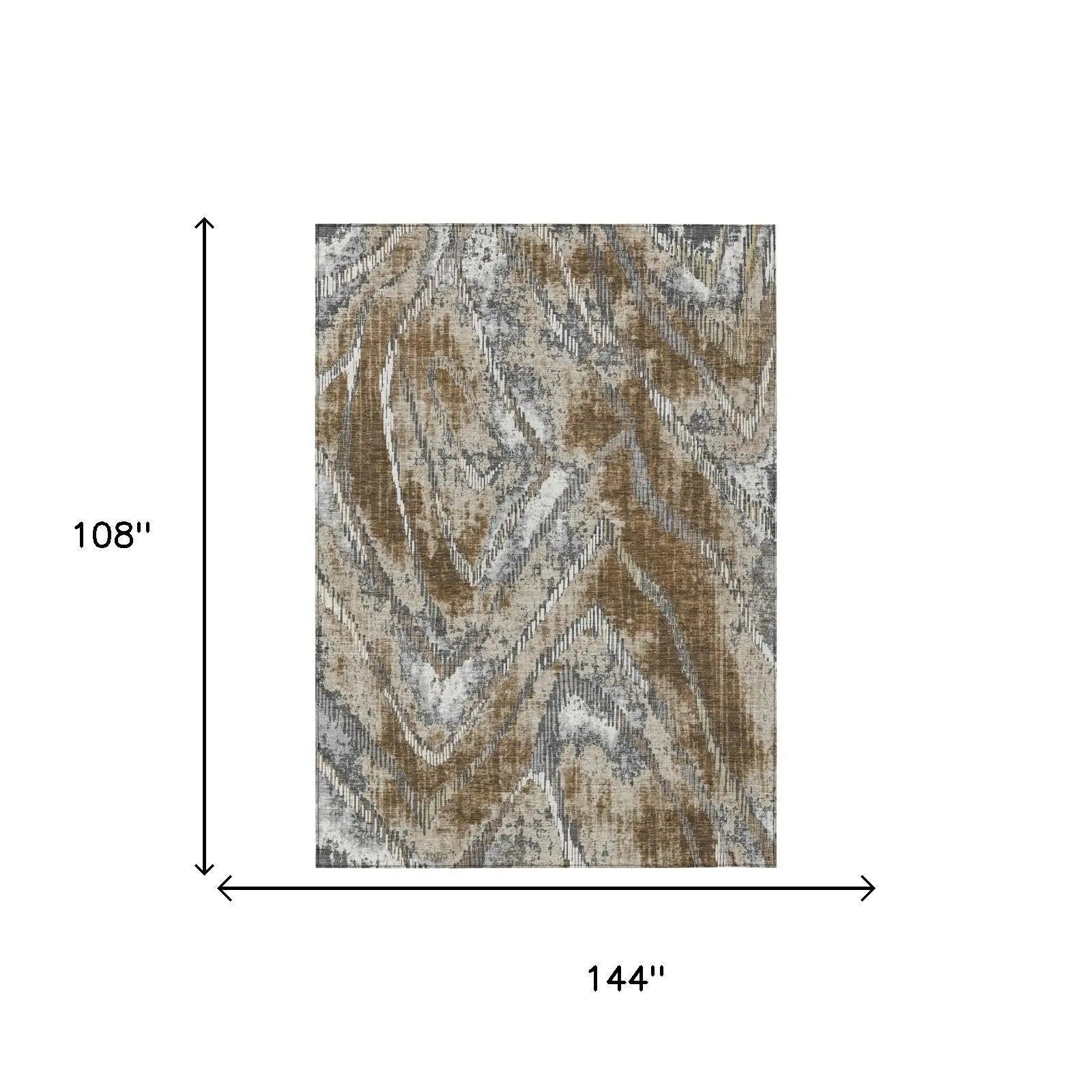 9' X 12' Chocolate And Brown Abstract Washable Indoor Outdoor Area Rug Homeroots Outdoor