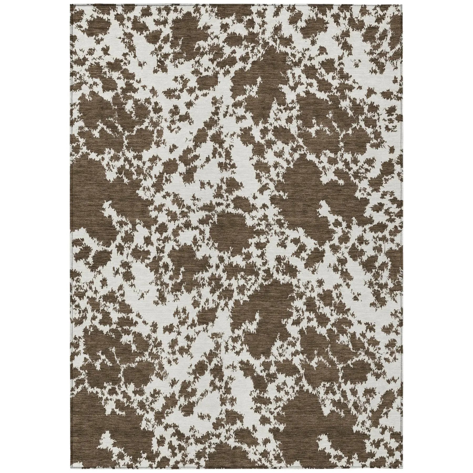 9' X 12' Chocolate And Brown Abstract Washable Indoor Outdoor Area Rug Homeroots Outdoor
