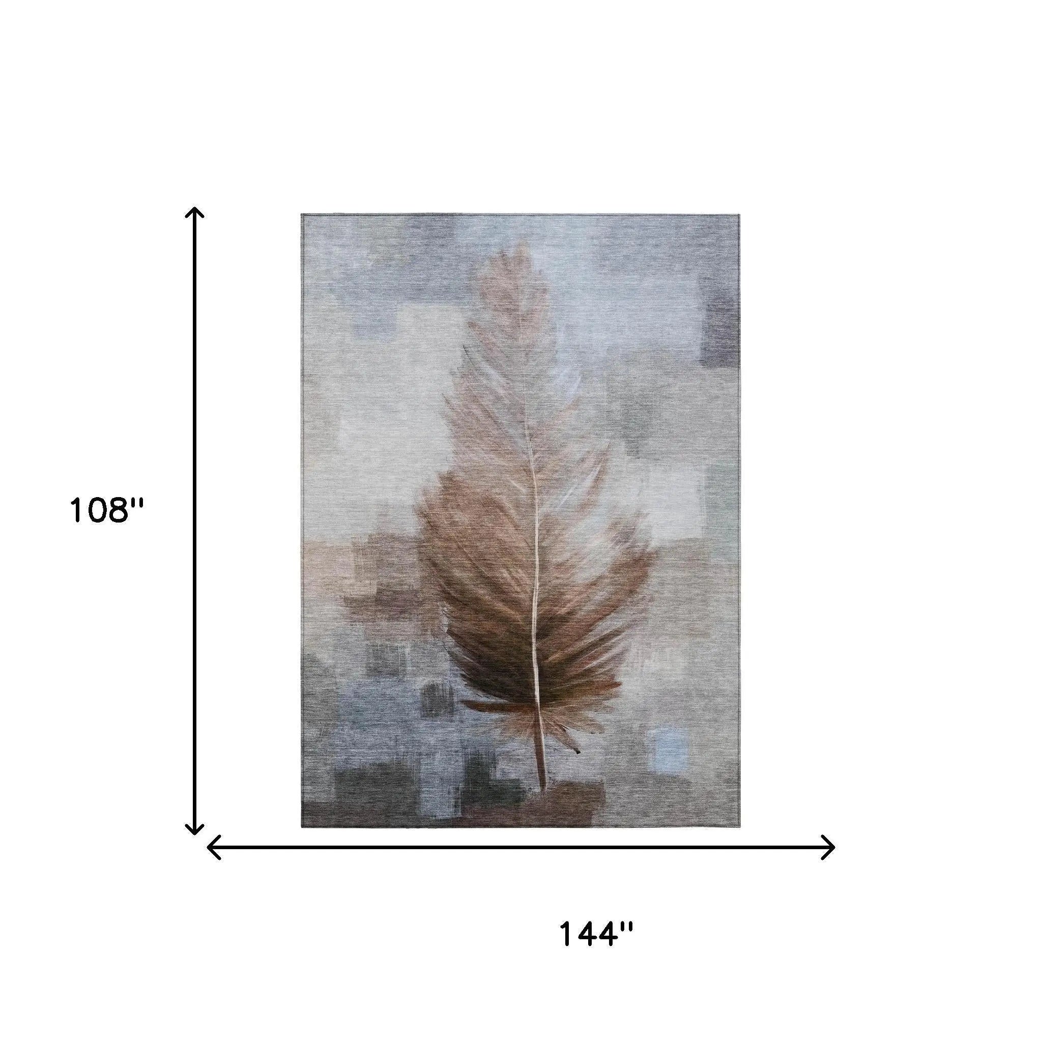9' X 12' Chocolate And Brown Botanical Leaves Washable Indoor Outdoor Area Rug Homeroots Outdoor