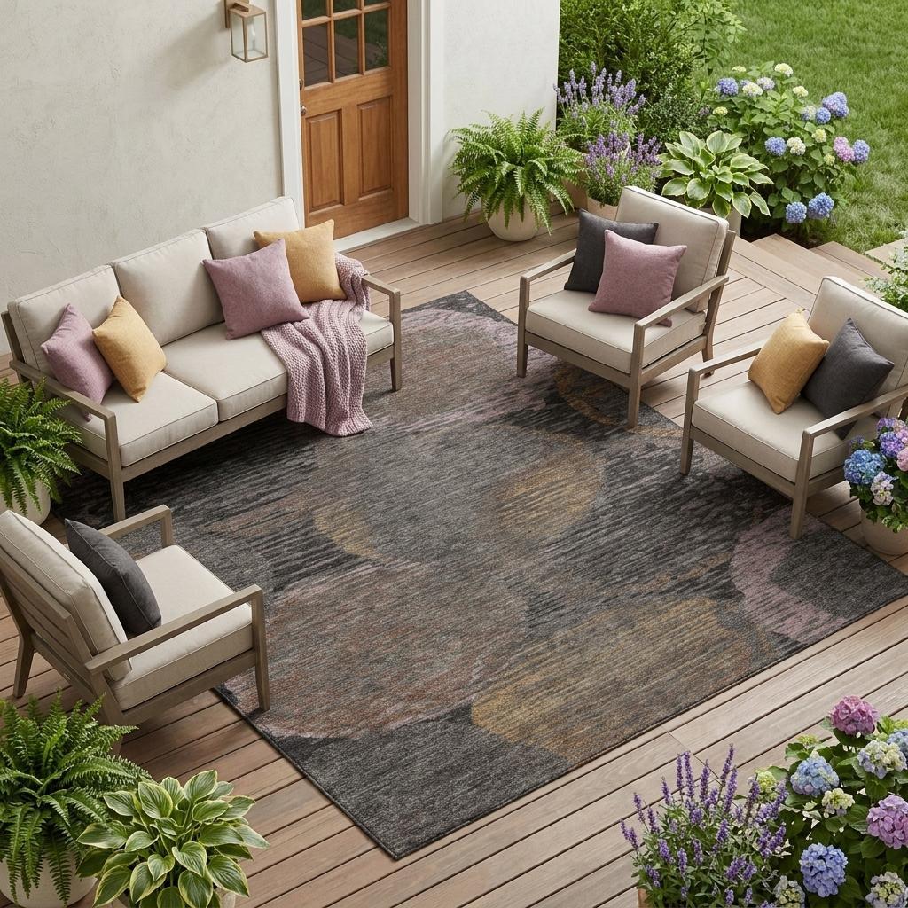 9' X 12' Chocolate And Brown Geometric Washable Indoor Outdoor Area Rug Homeroots Outdoor