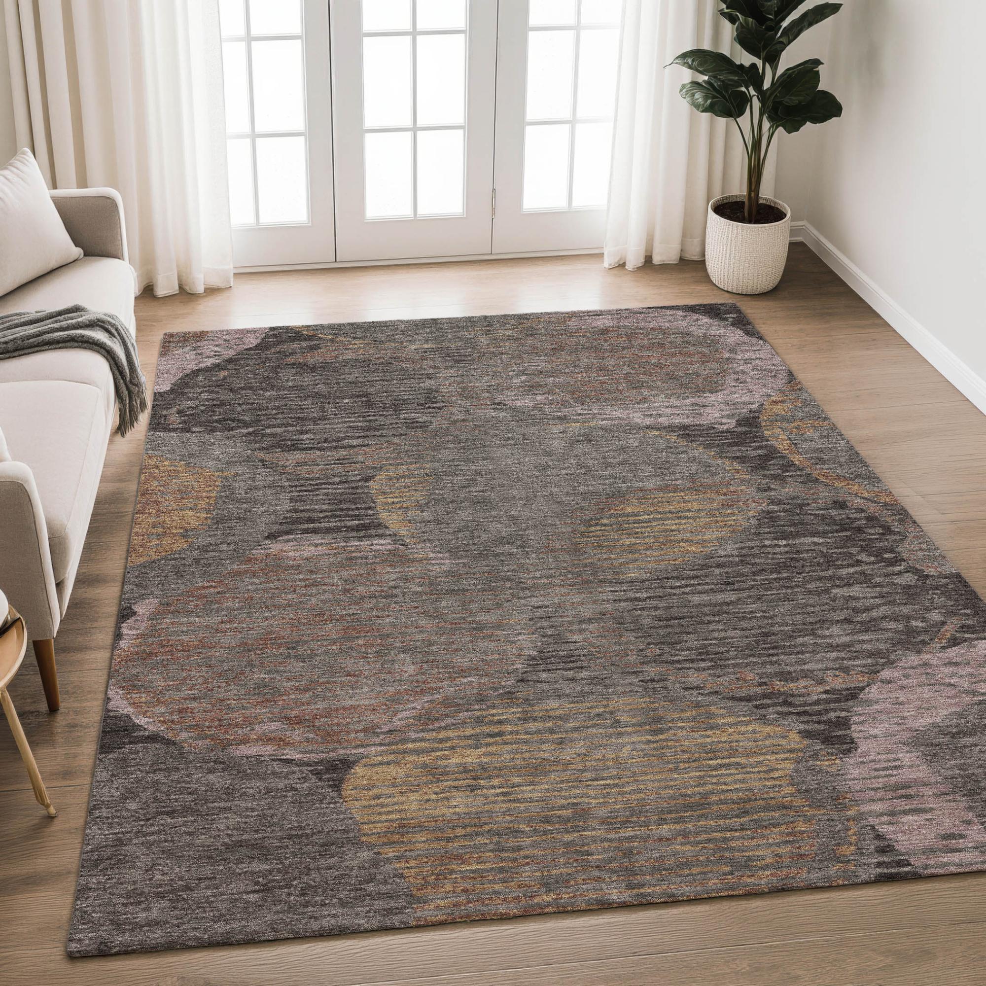 9' X 12' Chocolate And Brown Geometric Washable Indoor Outdoor Area Rug Homeroots Outdoor