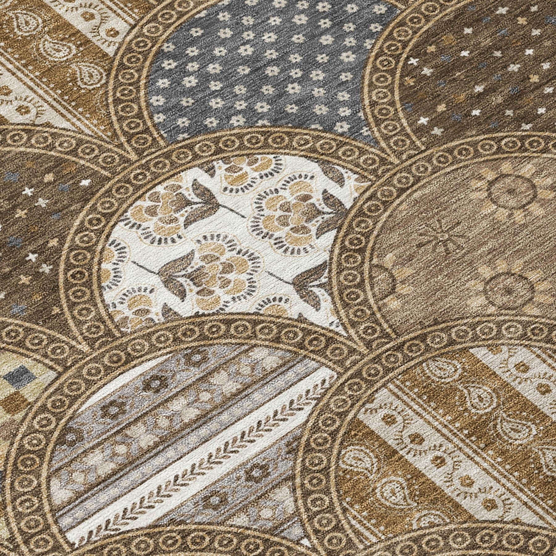 9' X 12' Chocolate And Brown Geometric Washable Indoor Outdoor Area Rug Homeroots Outdoor