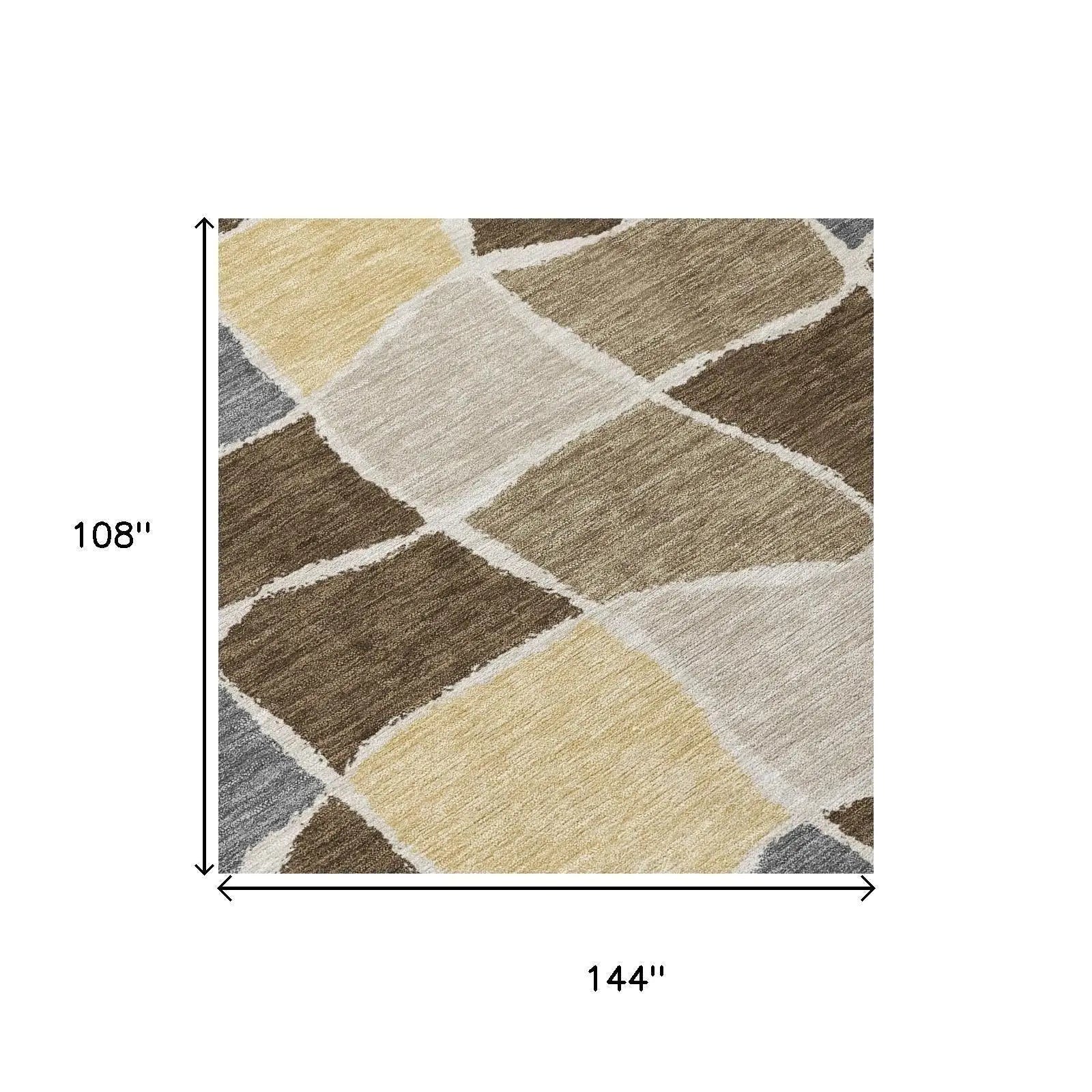 9' X 12' Chocolate And Brown Geometric Washable Indoor Outdoor Area Rug Homeroots Outdoor