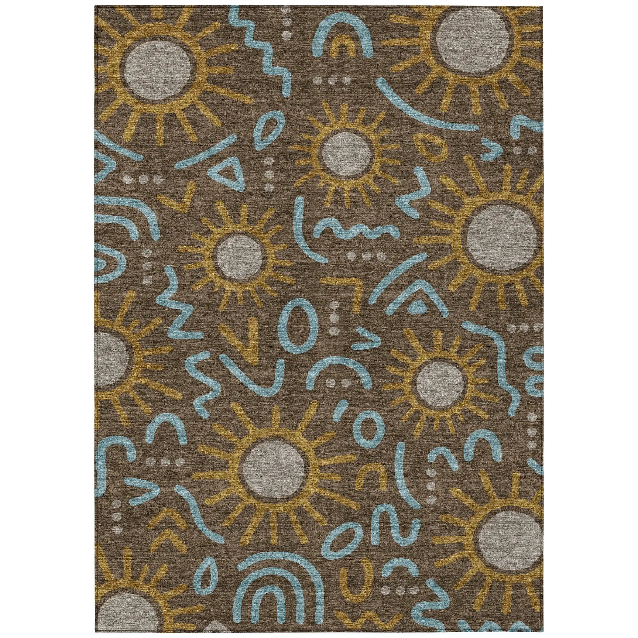 9' X 12' Chocolate And Brown Geometric Washable Indoor Outdoor Area Rug Homeroots Outdoor
