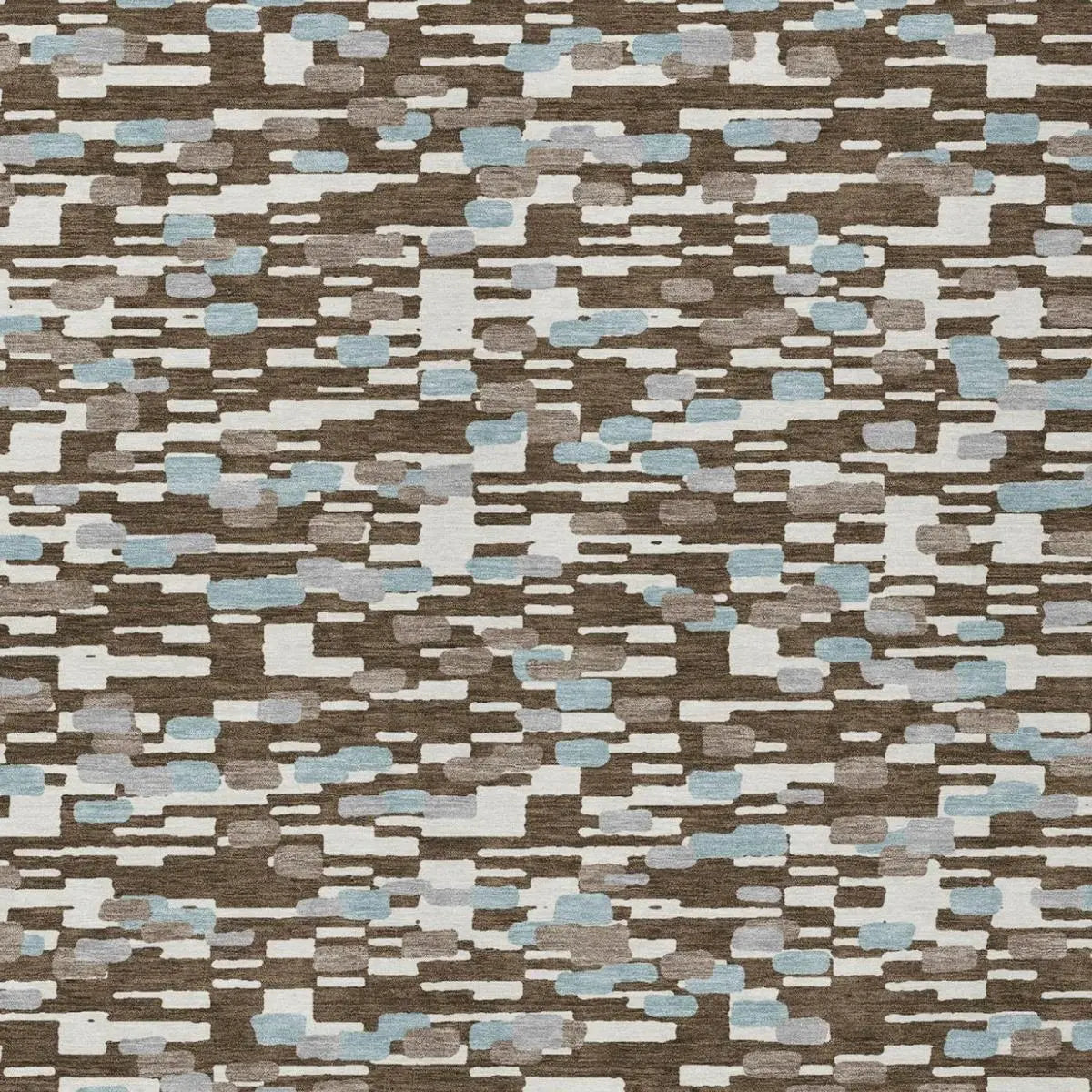9' X 12' Chocolate And Brown Geometric Washable Indoor Outdoor Area Rug Homeroots Outdoor