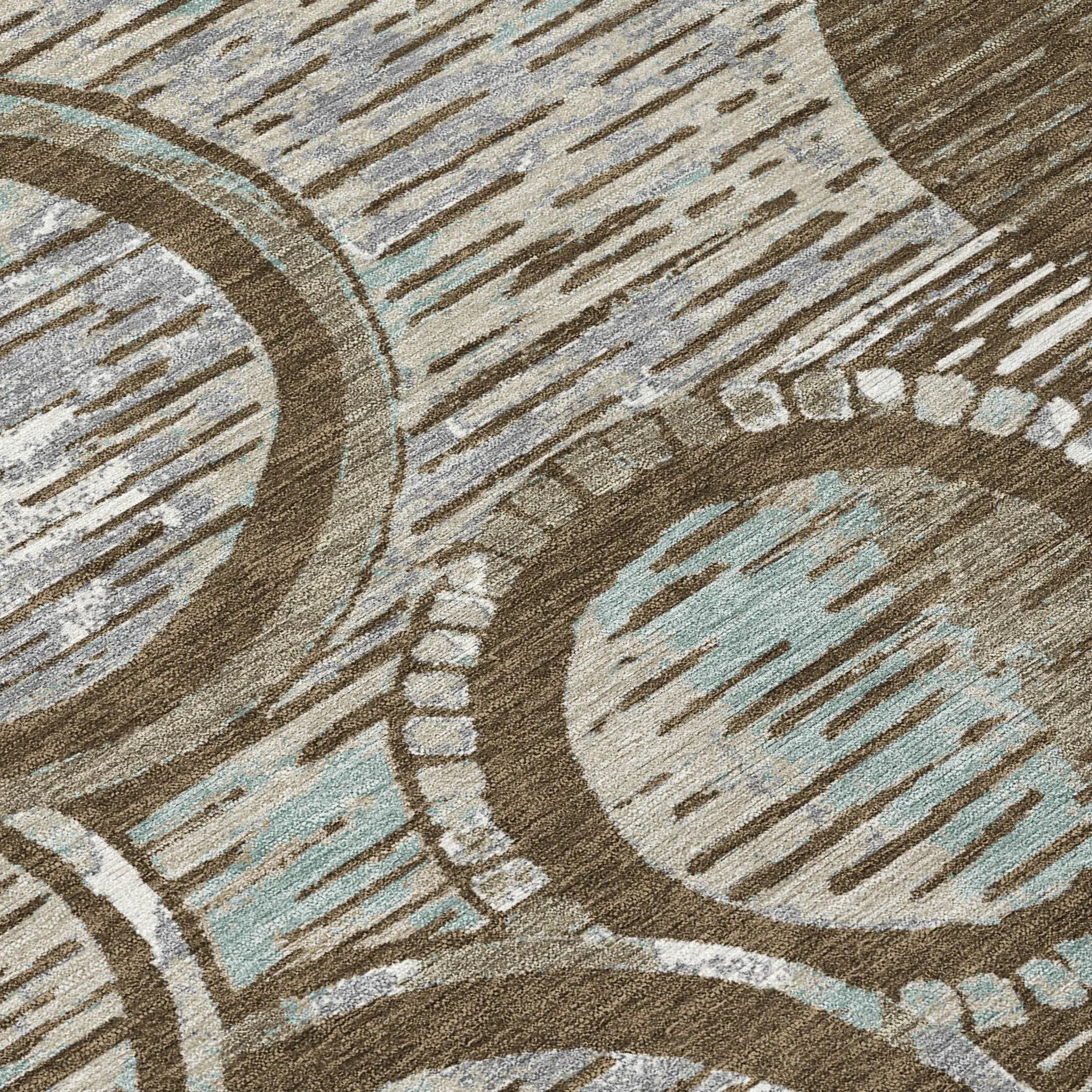 9' X 12' Chocolate And Brown Geometric Washable Indoor Outdoor Area Rug Homeroots Outdoor