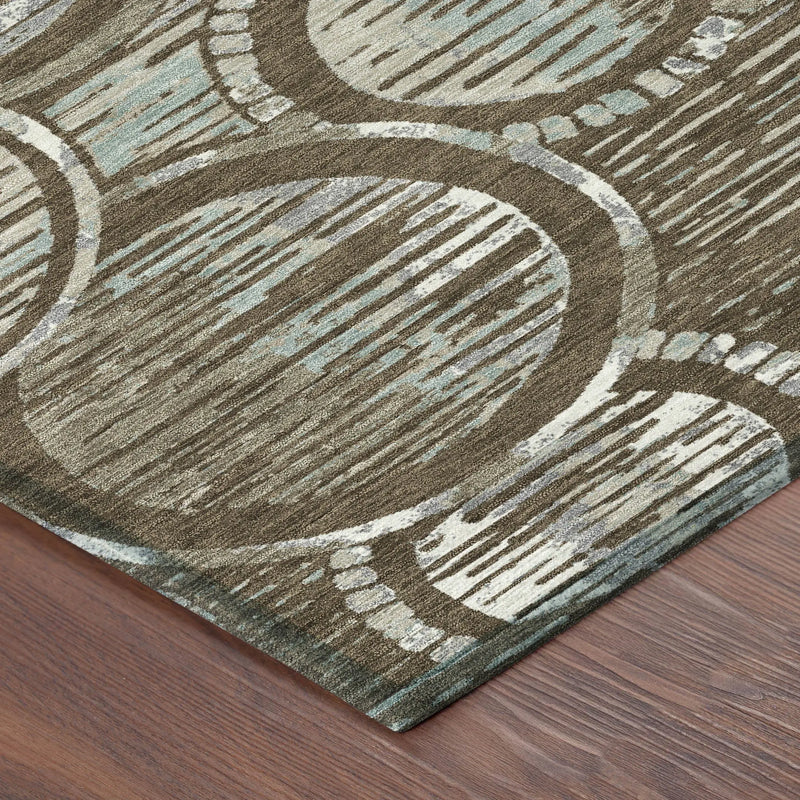 9' X 12' Chocolate And Brown Geometric Washable Indoor Outdoor Area Rug Homeroots Outdoor