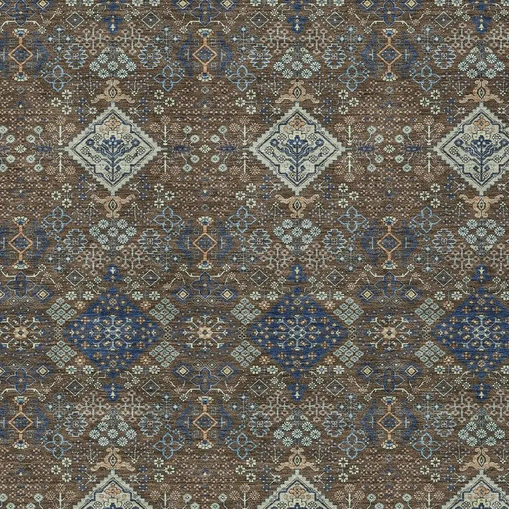 9' X 12' Chocolate And Brown Geometric Washable Indoor Outdoor Area Rug Homeroots Outdoor