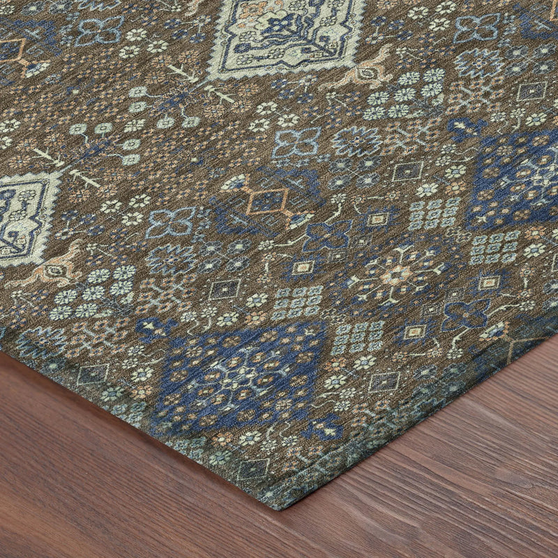 9' X 12' Chocolate And Brown Geometric Washable Indoor Outdoor Area Rug Homeroots Outdoor