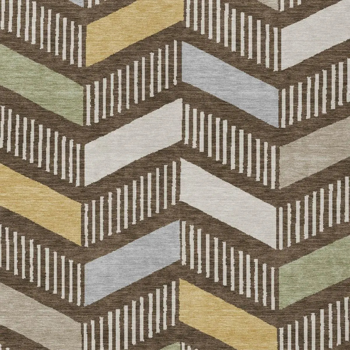 9' X 12' Chocolate And Brown Geometric Washable Indoor Outdoor Area Rug Homeroots Outdoor