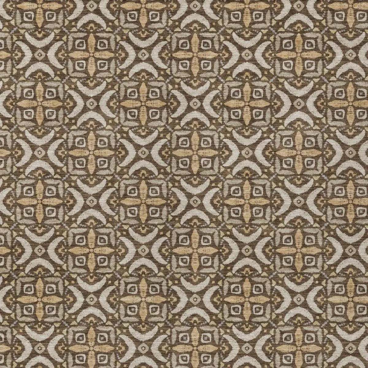 9' X 12' Chocolate And Brown Geometric Washable Indoor Outdoor Area Rug Homeroots Outdoor