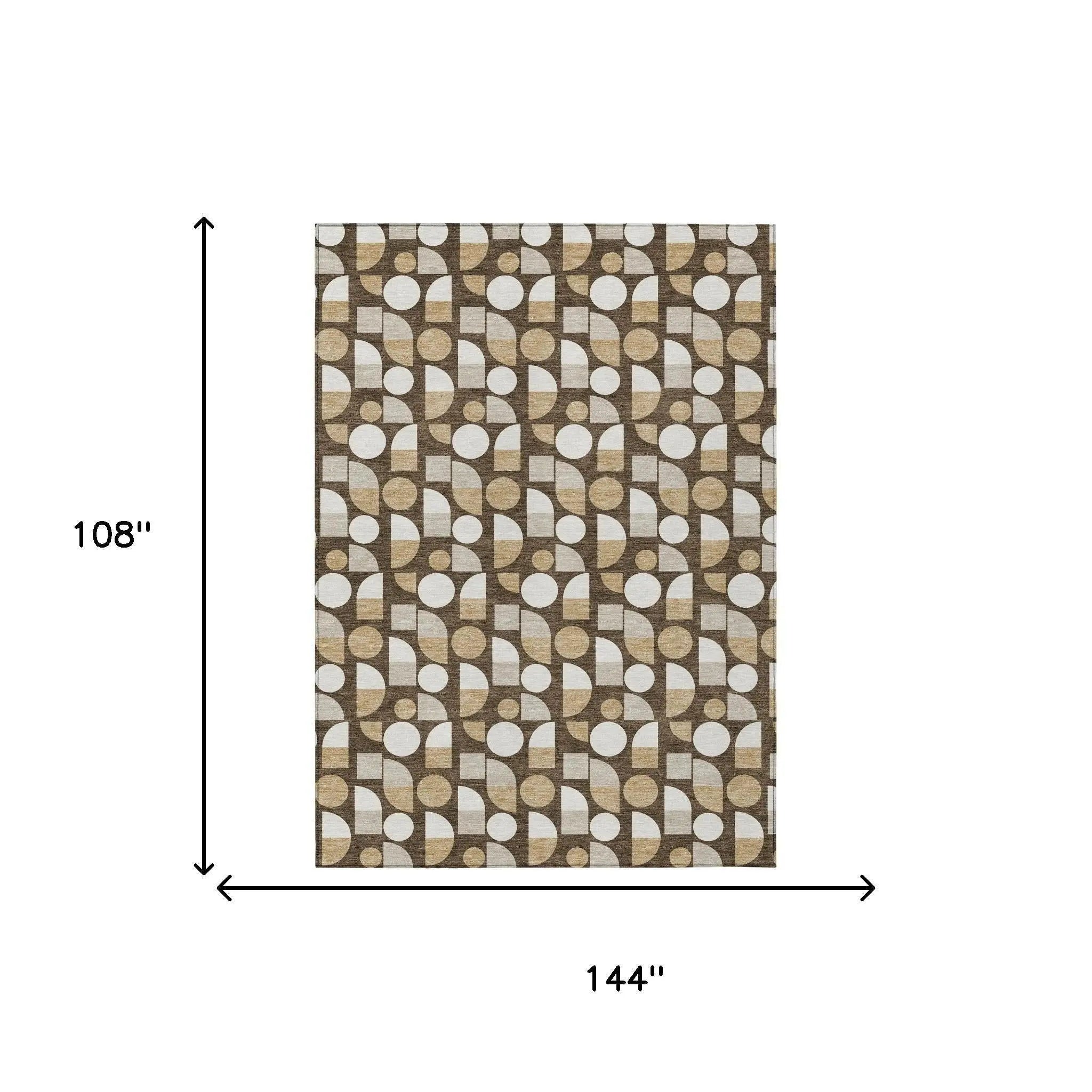 9' X 12' Chocolate And Brown Geometric Washable Indoor Outdoor Area Rug Homeroots Outdoor