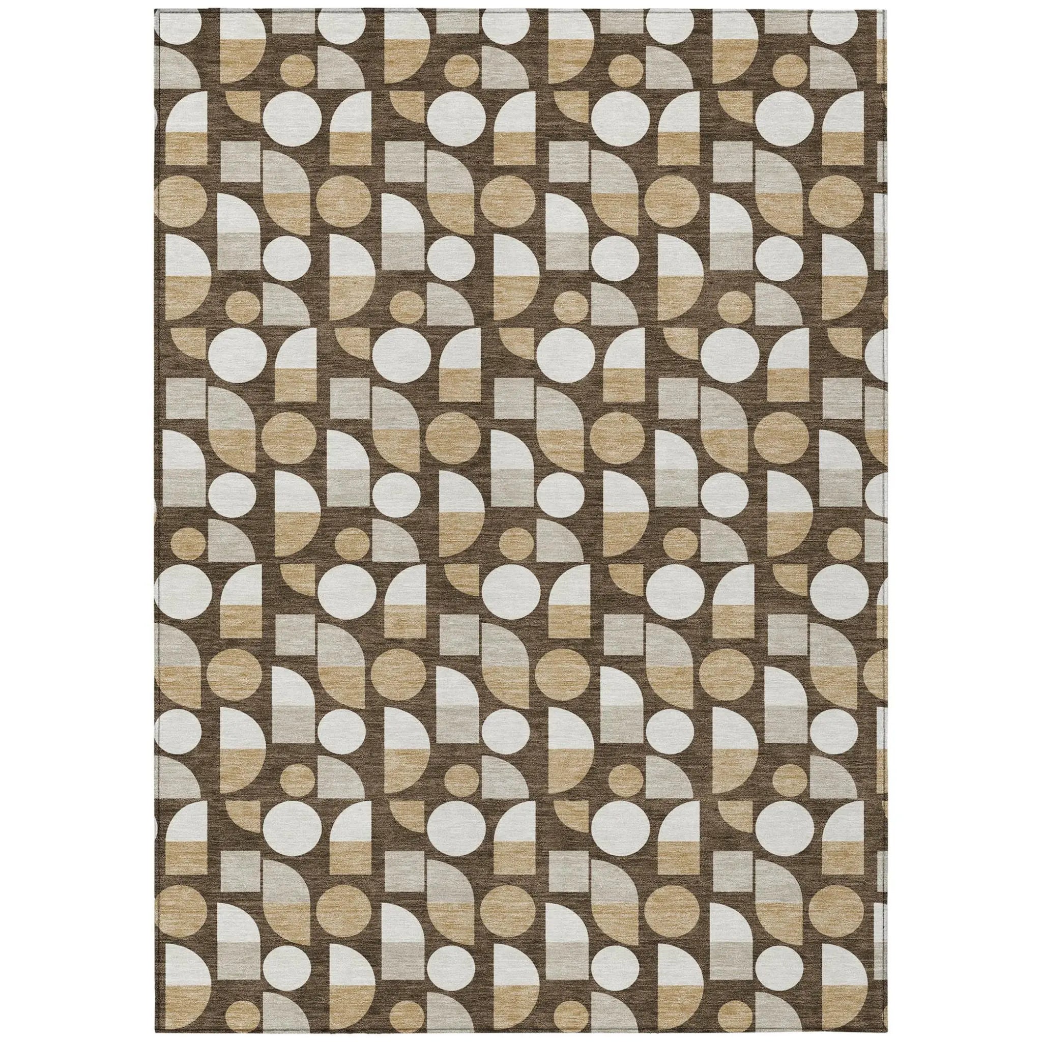 9' X 12' Chocolate And Brown Geometric Washable Indoor Outdoor Area Rug Homeroots Outdoor