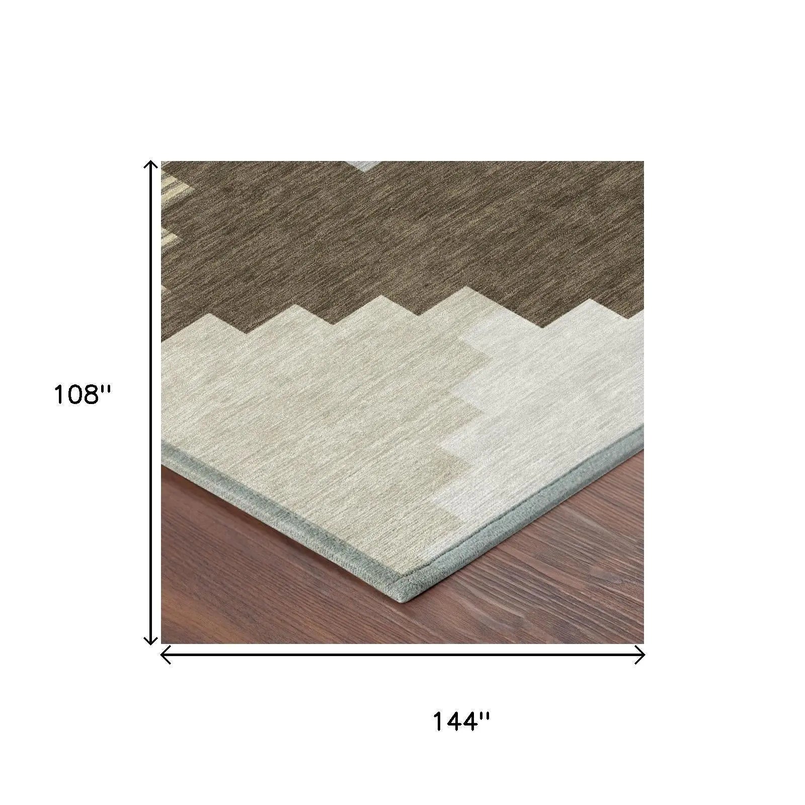 9' X 12' Chocolate And Brown Geometric Washable Indoor Outdoor Area Rug Homeroots Outdoor