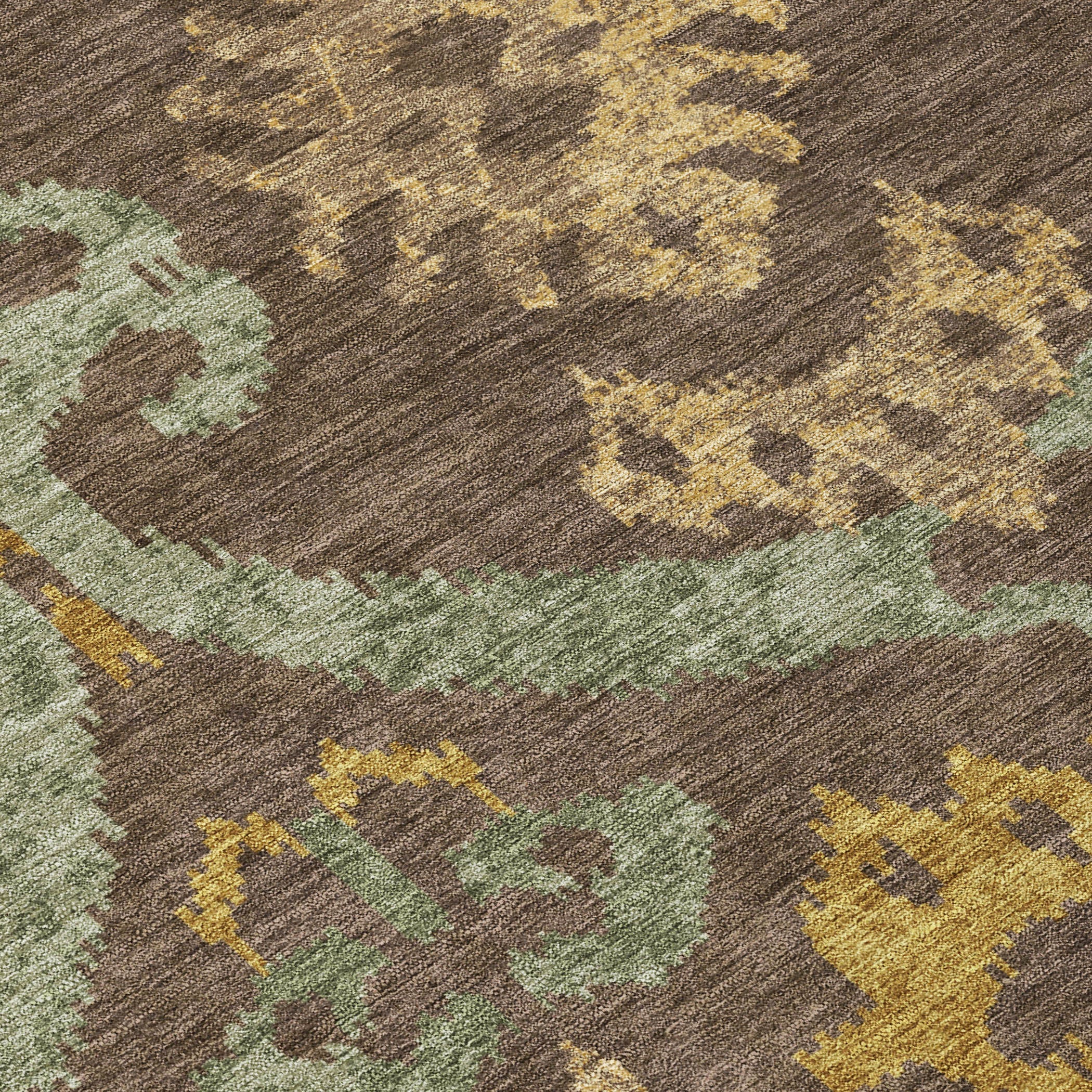 9' X 12' Chocolate And Brown Ikat Washable Indoor Outdoor Area Rug Homeroots Outdoor