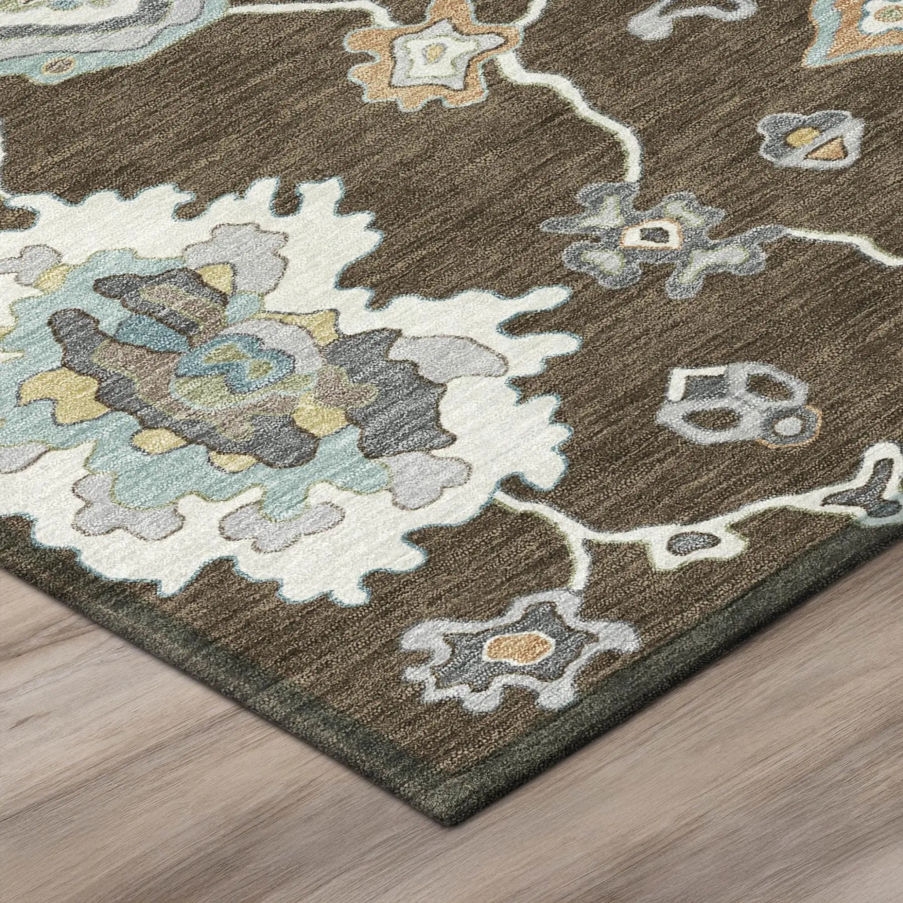 9' X 12' Chocolate And Brown Oriental Washable Indoor Outdoor Area Rug Homeroots Outdoor