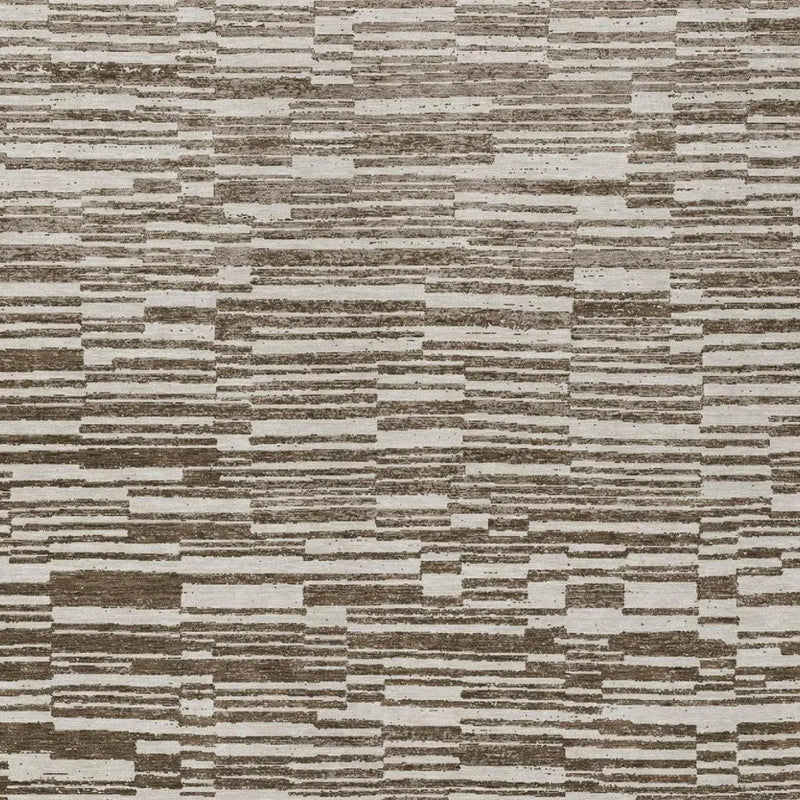 9' X 12' Chocolate And Brown Striped Washable Indoor Outdoor Area Rug Homeroots Outdoor