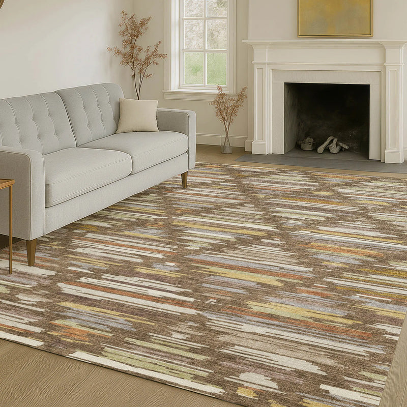 9' X 12' Chocolate And Gray Southwestern Washable Indoor Outdoor Area Rug Homeroots Outdoor