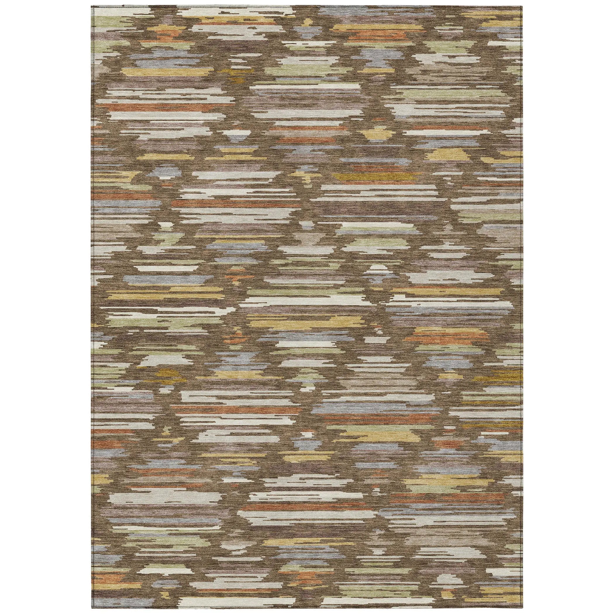 9' X 12' Chocolate And Gray Southwestern Washable Indoor Outdoor Area Rug Homeroots Outdoor