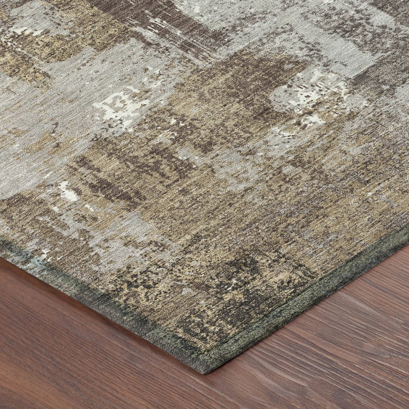 9' X 12' Chocolate And Ivory Abstract Washable Indoor Outdoor Area Rug Homeroots Outdoor