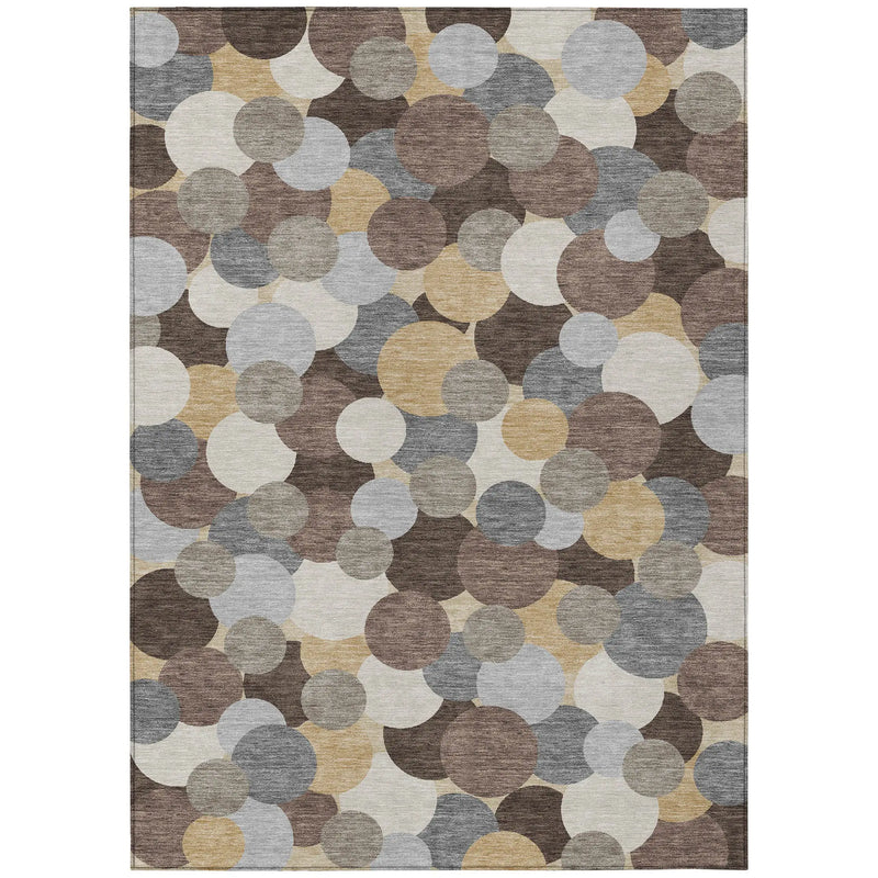9' X 12' Chocolate And Ivory Geometric Washable Indoor Outdoor Area Rug Homeroots Outdoor