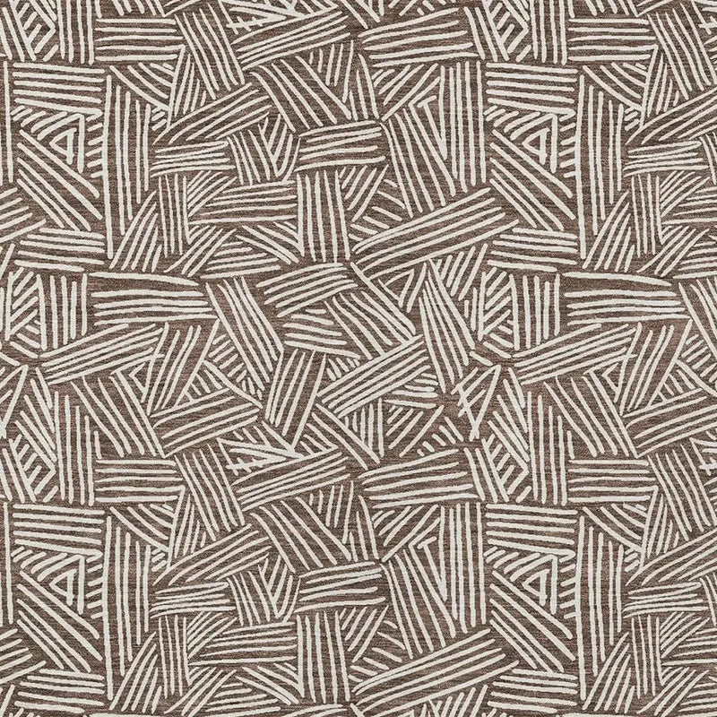 9' X 12' Chocolate And Ivory Geometric Washable Indoor Outdoor Area Rug Homeroots Outdoor