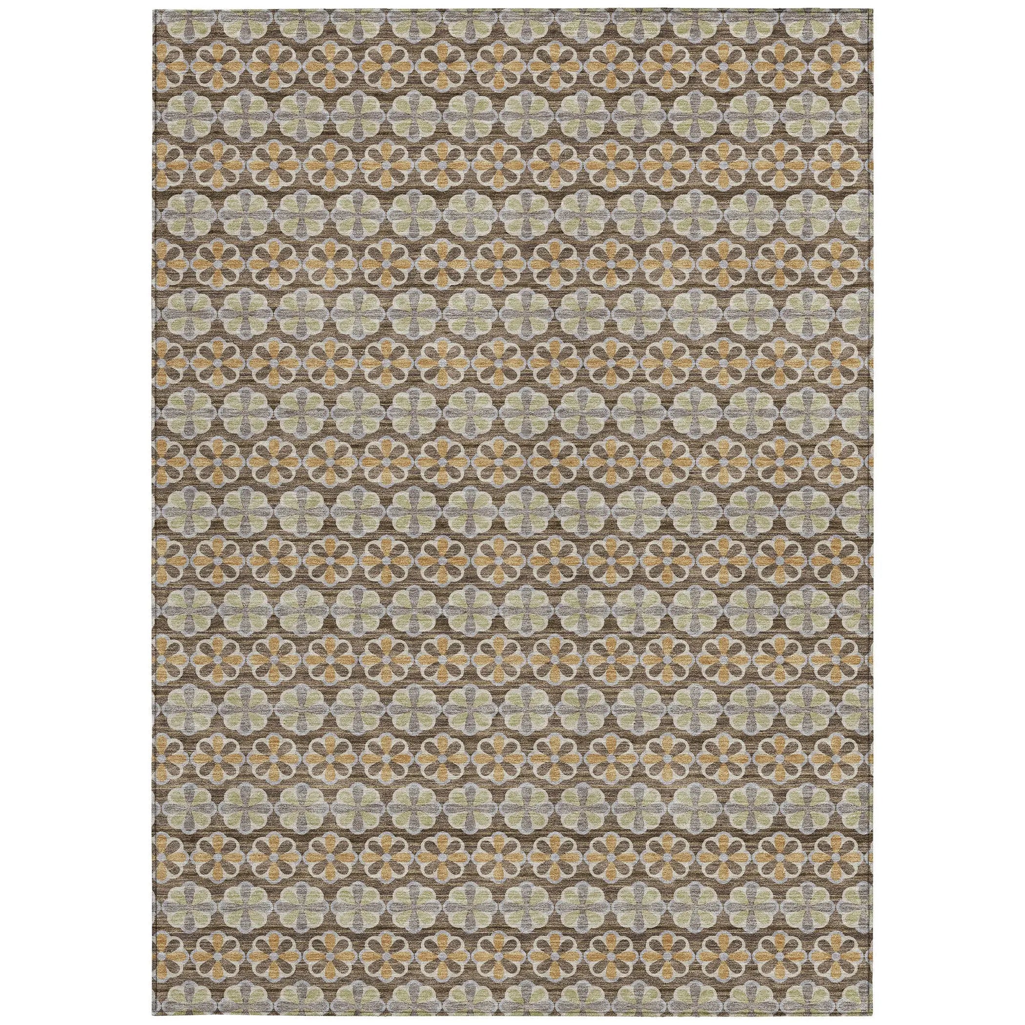 9' X 12' Chocolate And Purple Striped Washable Indoor Outdoor Area Rug Homeroots Outdoor