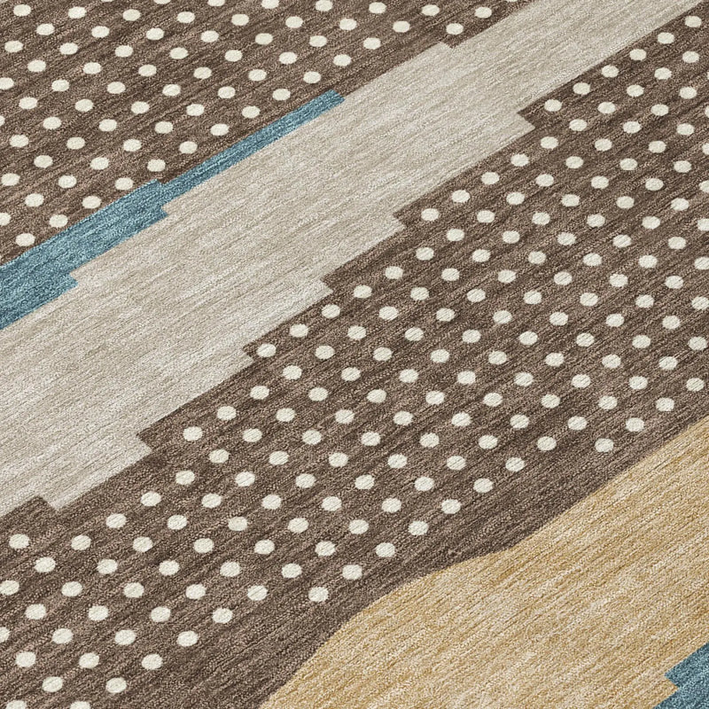 9' X 12' Coffee And Brown Abstract Washable Indoor Outdoor Area Rug Homeroots Outdoor