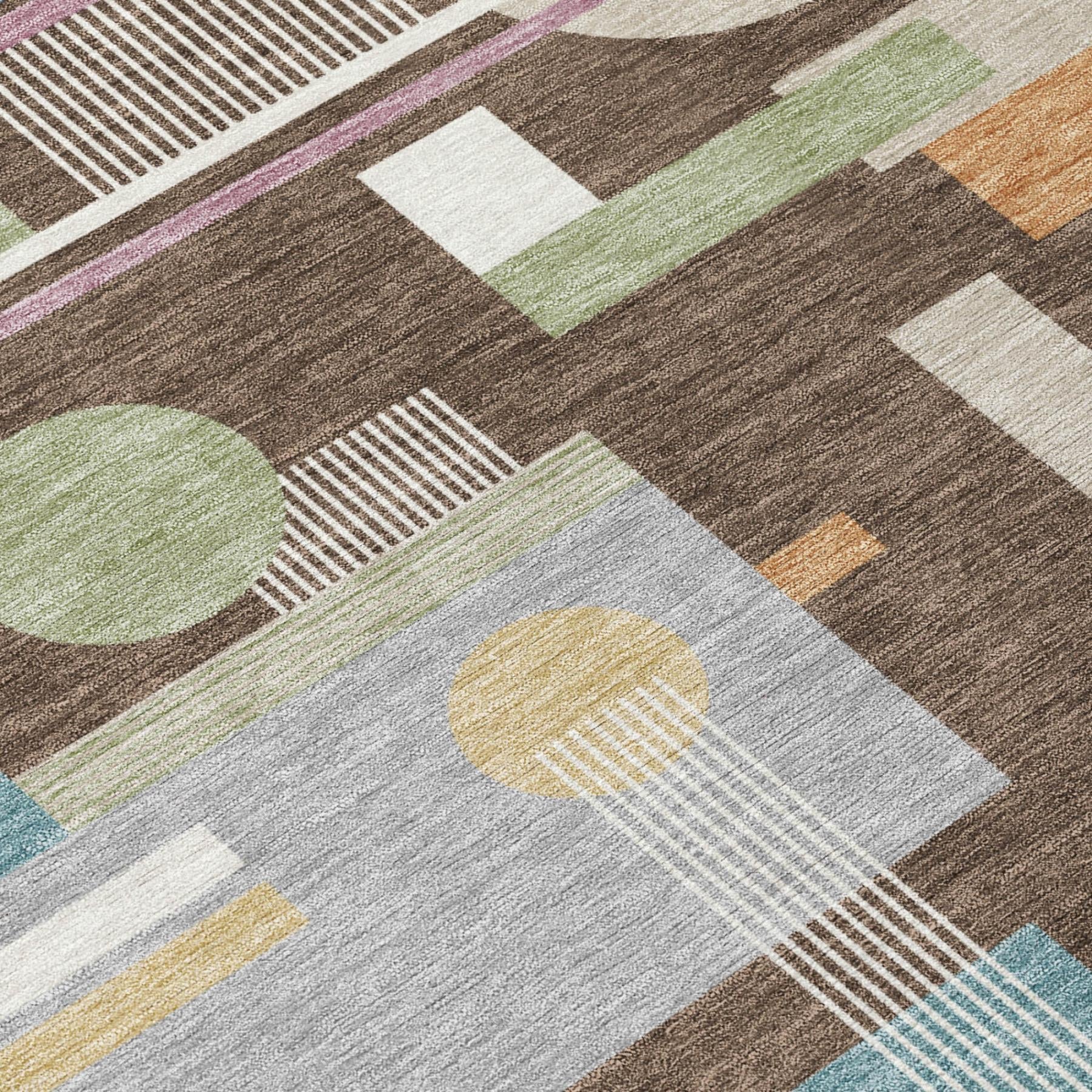 9' X 12' Coffee And Brown Geometric Washable Indoor Outdoor Area Rug Homeroots Outdoor