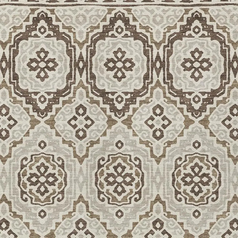 9' X 12' Coffee And Gray Tribal Washable Indoor Outdoor Area Rug Homeroots Outdoor