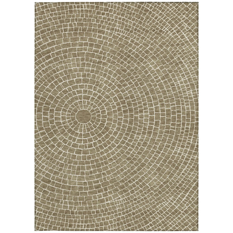 9' X 12' Coffee And Ivory Geometric Washable Indoor Outdoor Area Rug Homeroots Outdoor
