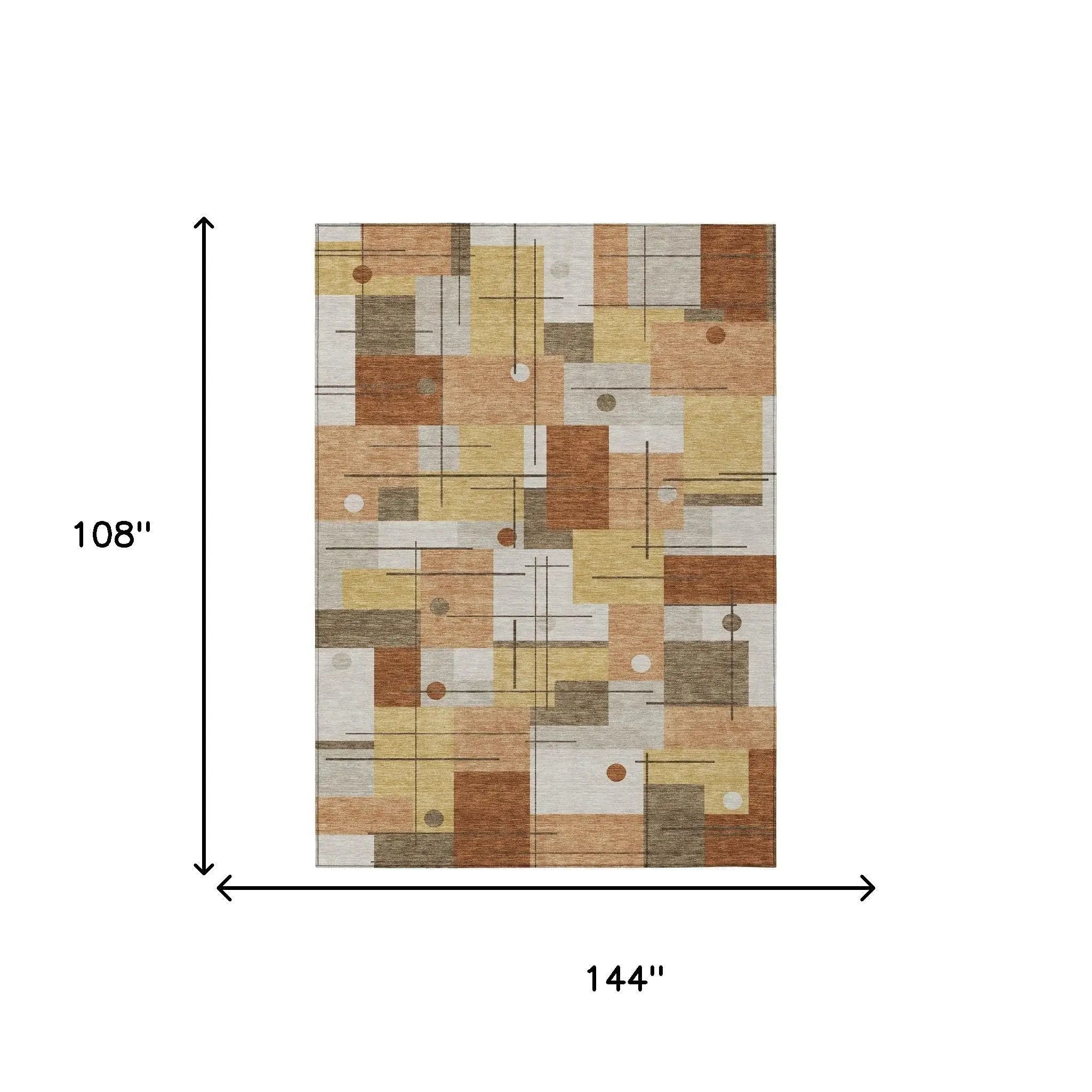 9' X 12' Copper And Graphite Geometric Washable Indoor Outdoor Area Rug Homeroots Outdoor