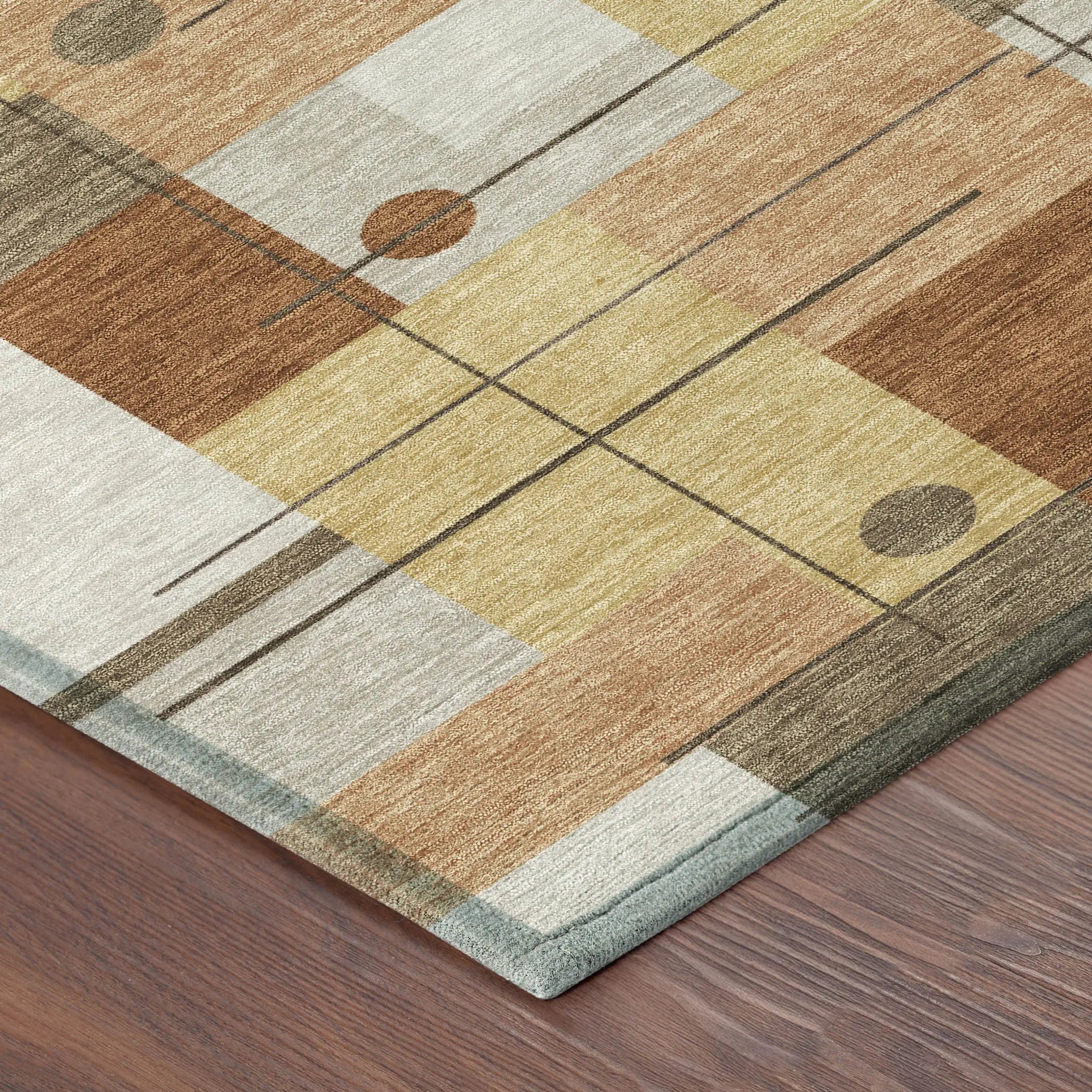 9' X 12' Copper And Graphite Geometric Washable Indoor Outdoor Area Rug Homeroots Outdoor