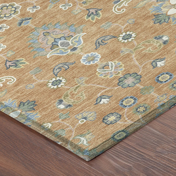 9' X 12' Copper And Green Abstract Washable Indoor Outdoor Area Rug Homeroots Outdoor
