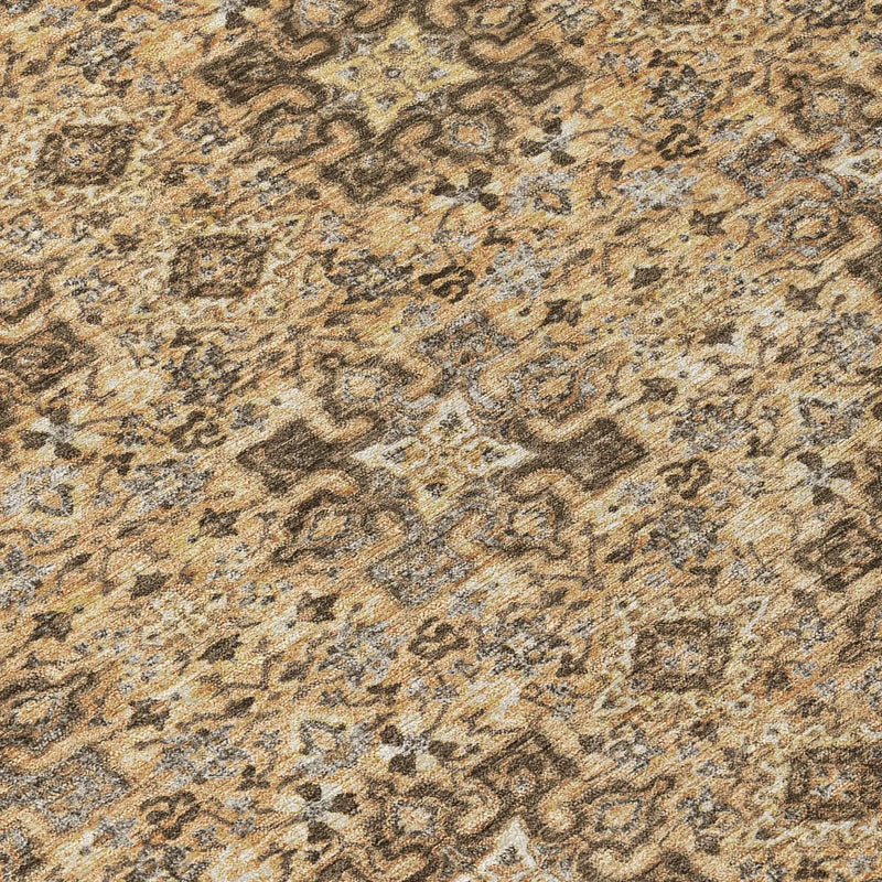 9' X 12' Copper And Green Oriental Washable Indoor Outdoor Area Rug Homeroots Outdoor