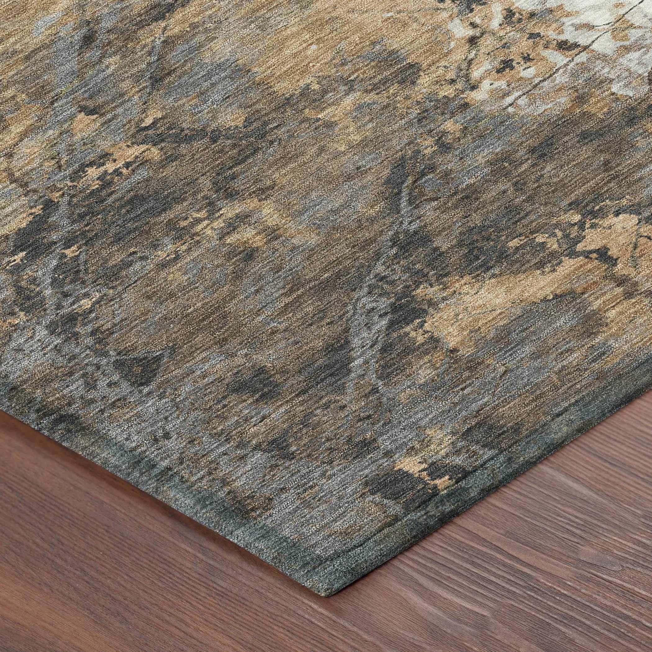 9' X 12' Copper And Ivory Abstract Washable Indoor Outdoor Area Rug Homeroots Outdoor