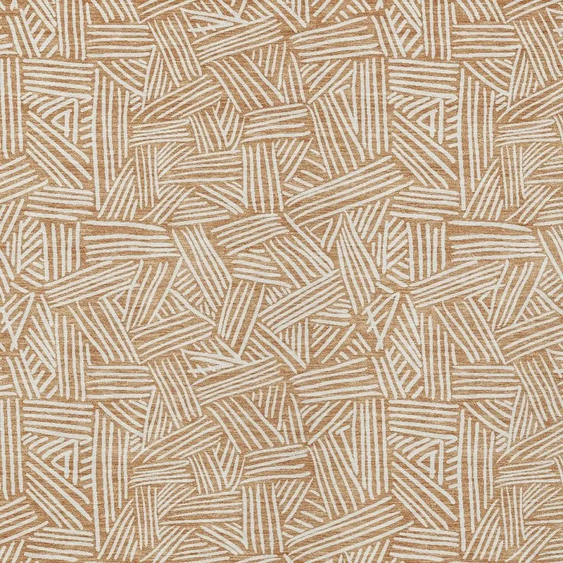9' X 12' Copper And Ivory Geometric Washable Indoor Outdoor Area Rug Homeroots Outdoor