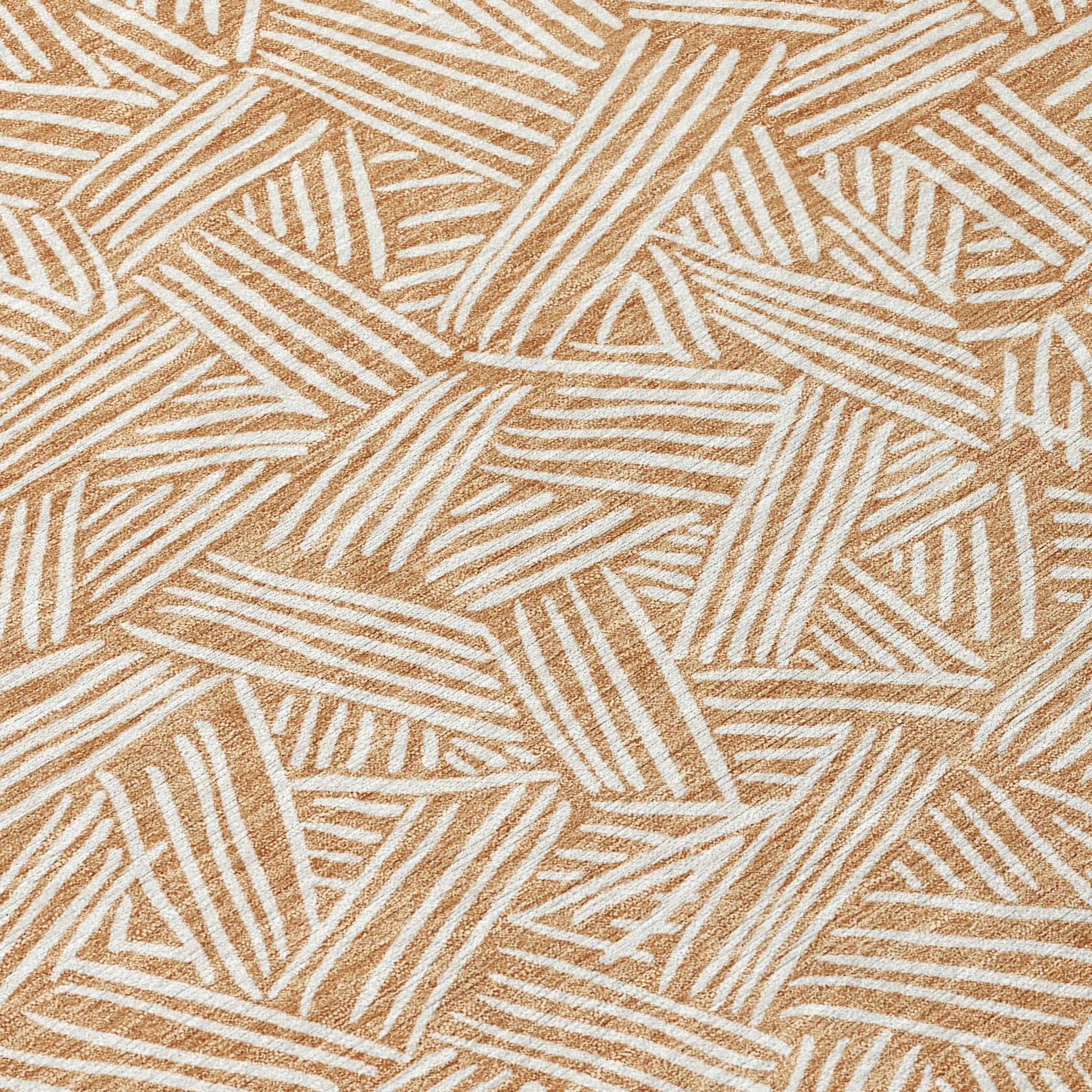 9' X 12' Copper And Ivory Geometric Washable Indoor Outdoor Area Rug Homeroots Outdoor