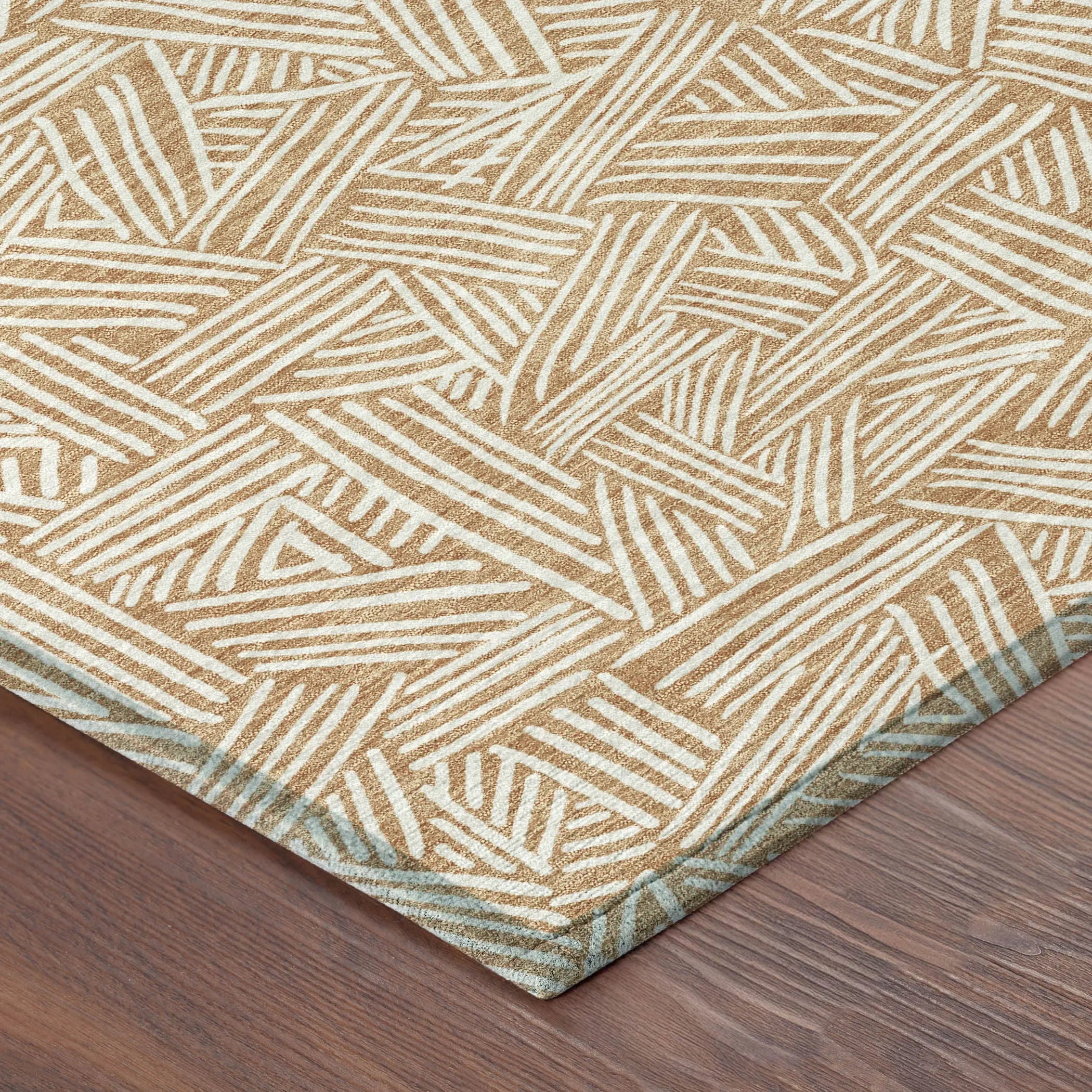 9' X 12' Copper And Ivory Geometric Washable Indoor Outdoor Area Rug Homeroots Outdoor