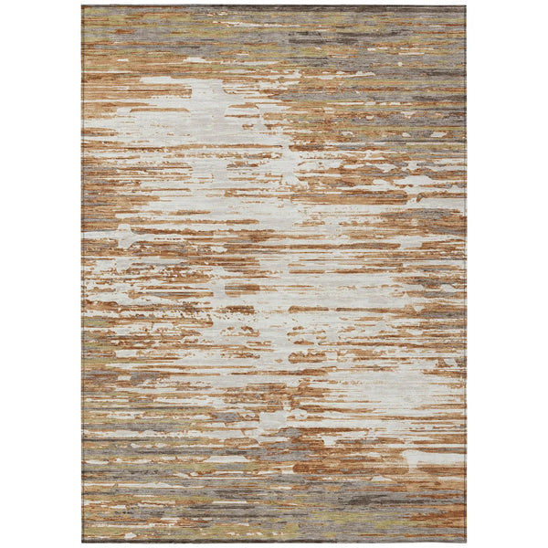 9' X 12' Copper And Orange Abstract Washable Indoor Outdoor Area Rug Homeroots Outdoor