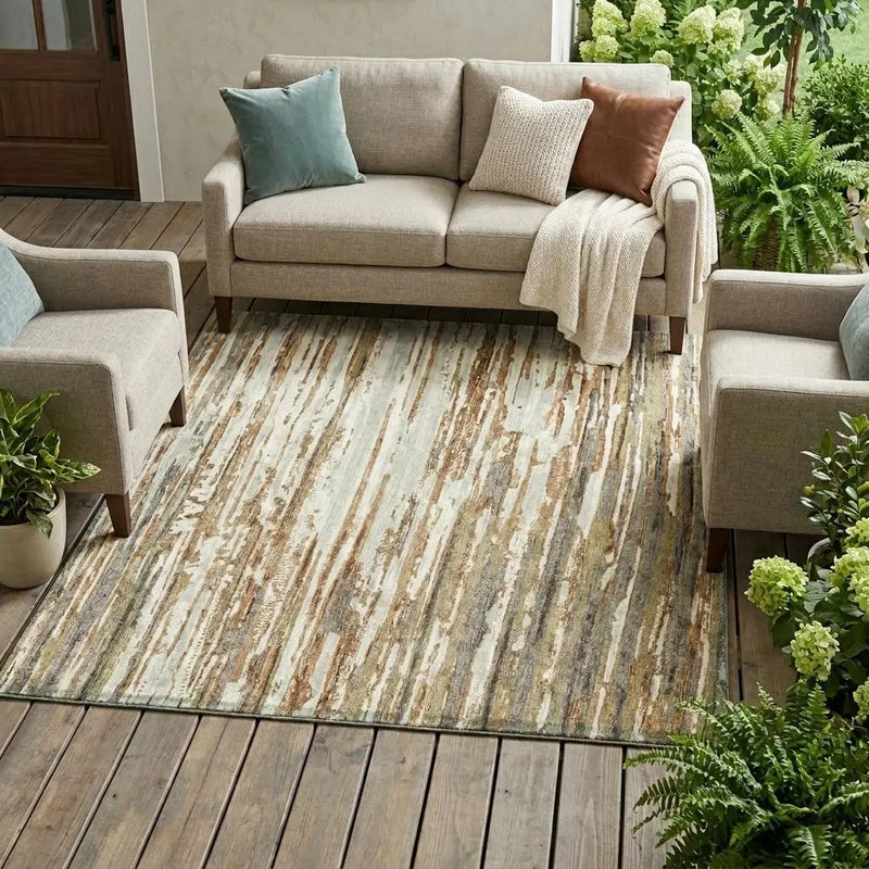 9' X 12' Copper And Orange Abstract Washable Indoor Outdoor Area Rug Homeroots Outdoor