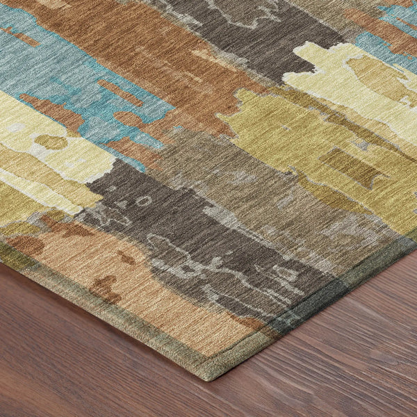 9' X 12' Copper And Orange Abstract Washable Indoor Outdoor Area Rug Homeroots Outdoor