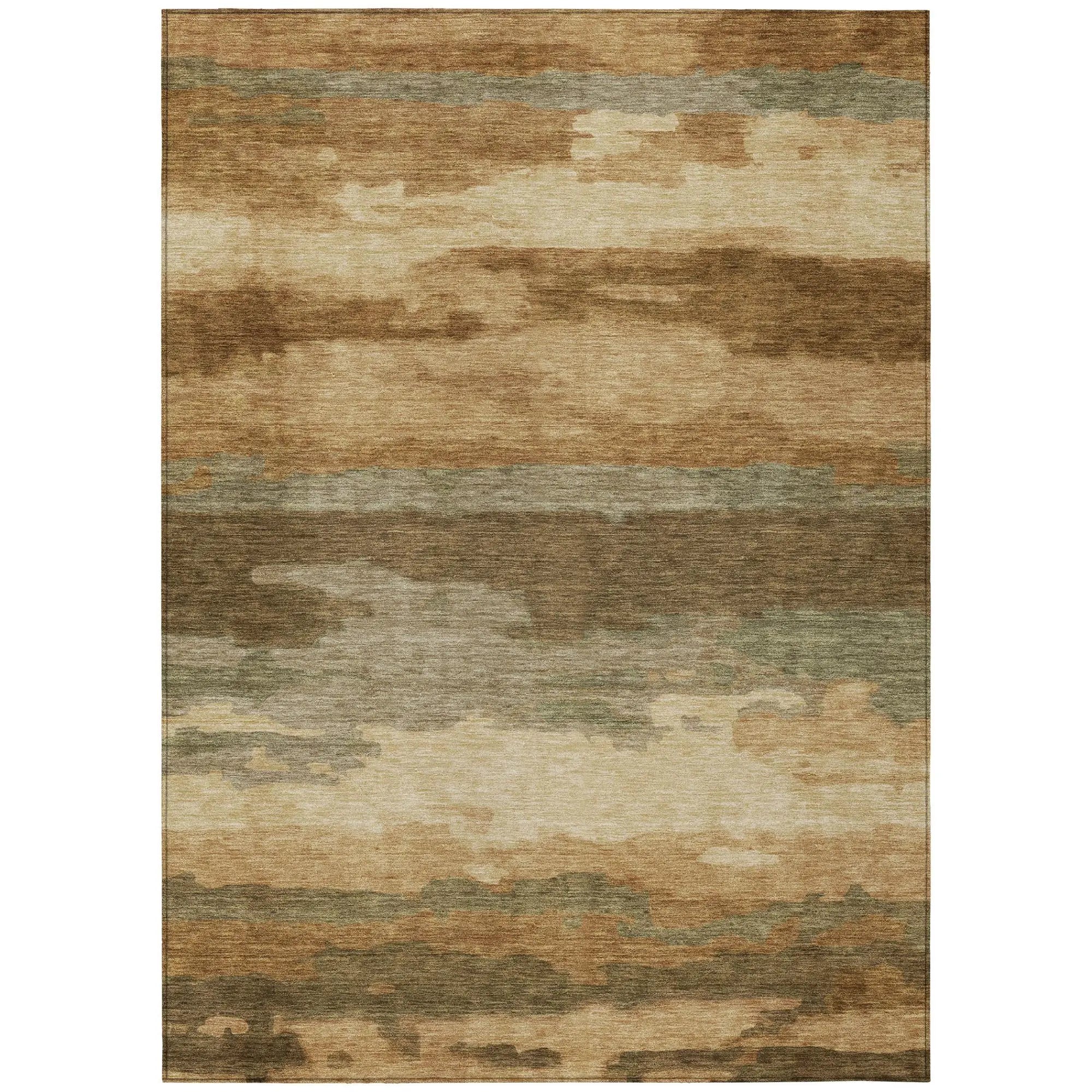 9' X 12' Copper And Orange Abstract Washable Indoor Outdoor Area Rug Homeroots Outdoor