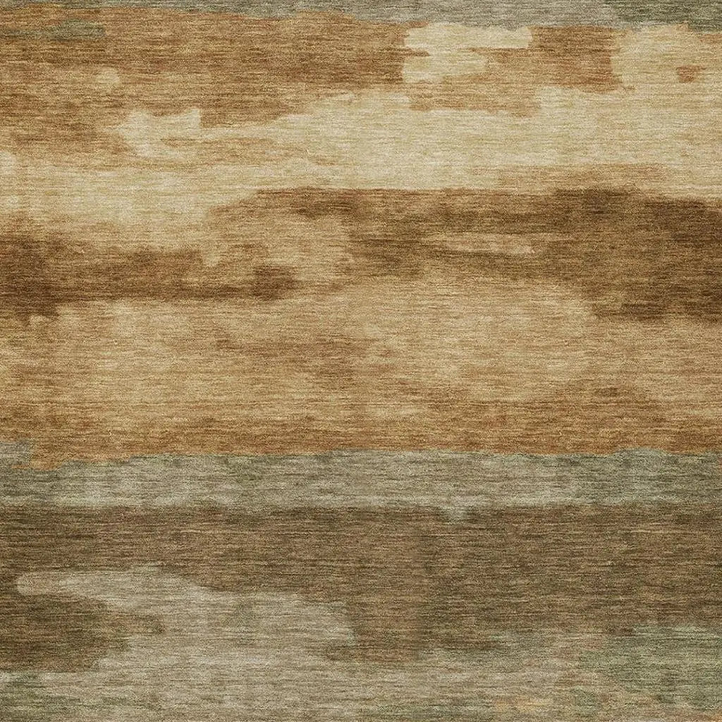 9' X 12' Copper And Orange Abstract Washable Indoor Outdoor Area Rug Homeroots Outdoor