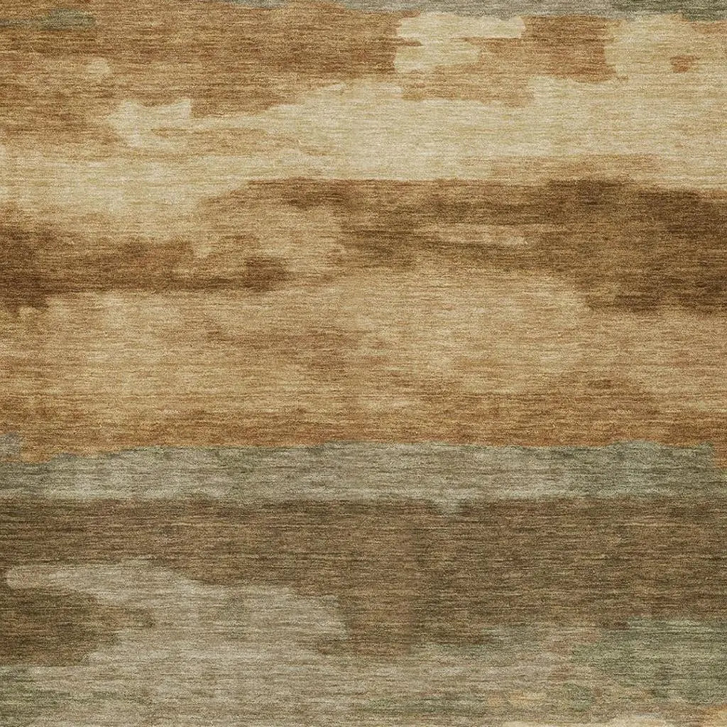 9' X 12' Copper And Orange Abstract Washable Indoor Outdoor Area Rug Homeroots Outdoor