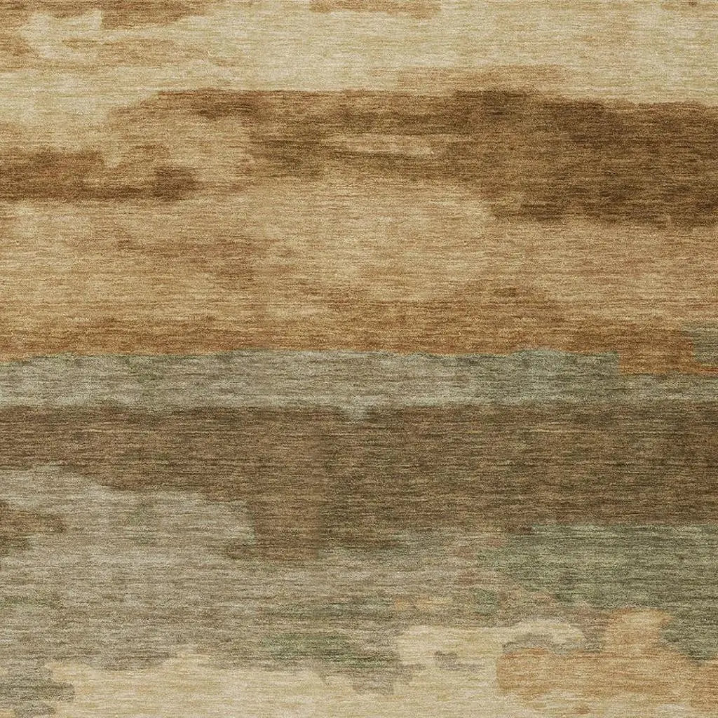 9' X 12' Copper And Orange Abstract Washable Indoor Outdoor Area Rug Homeroots Outdoor
